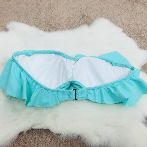 VS Swimwear Bikini Top Strapples Ruffle Sz: XS - Picture 2 of 5